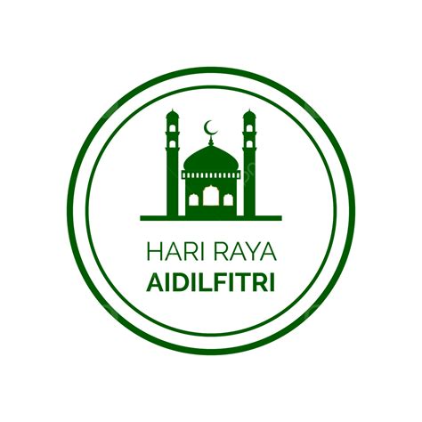 Lingkaran Label Selamat Hari Raya Aidilfitri Aidilfitri Muslim