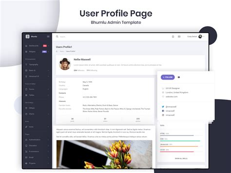 User Profile Page Bhumlu Admin Template By Codedthemes On Dribbble