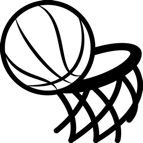 Download Graphic Freeuse Basketball Hoop Black And White Clipart
