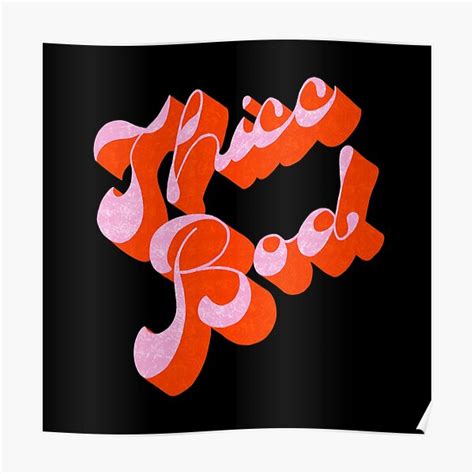 thicc bod groovy 70s script grunge pink poster for sale by wpahat redbubble