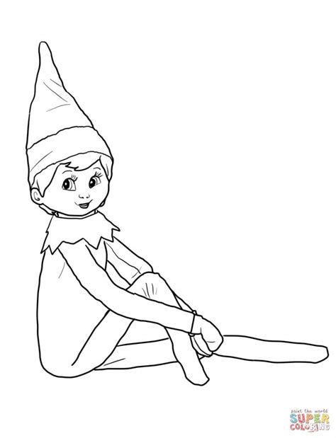 Elf Black And White Elf On The Shelf Coloring Pages Free Coloring Pages Clip Art Wikiclipart