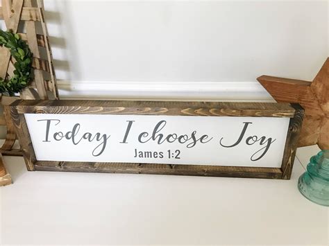 Choose Joy Sign Today I Choose Joy Sign With Quote Etsy