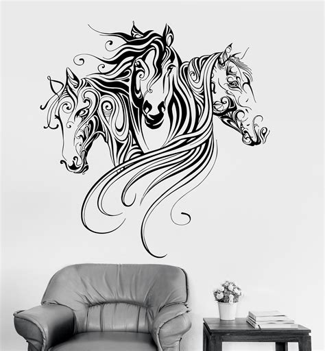 Vinyl Wall Decal Horses Animal Patterns Room Decoration Stickers Mural