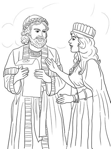 Free bible activities for kids. Esther and Mordecai with King's Edict coloring page ...