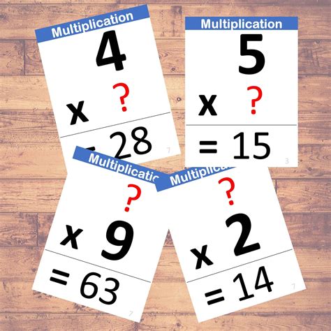 Multiplication Problems Flashcards Math Learning 40 Cards