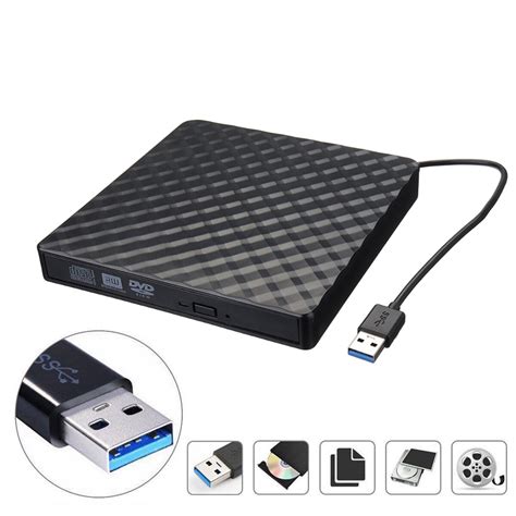 Venda Gravador De CD Externo USB3 0 DVD RW CD Slim Slim Burner Reader