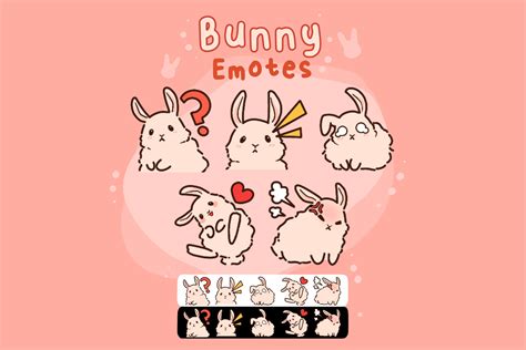 Bunny Emotes Cute Twitch Discord Premade Ready To Use Etsy