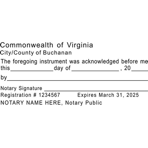 Virginia Acknowledgment Notary Stamp Simply Stamps