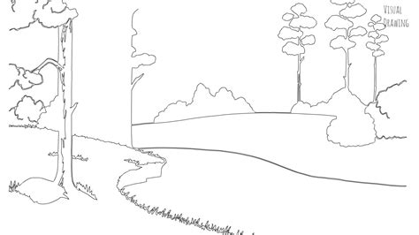 Forest Scenery Sketch Drawing Easy How To Draw Beautiful Tropical