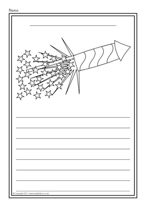 Fireworks Night Colour and Write Worksheets (SB6119) - SparkleBox