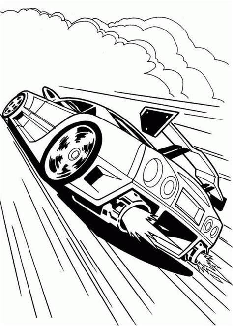 Hot Wheels Fire Tail Coloring Page - NetArt | Race car coloring pages, Hot wheels coloring pages