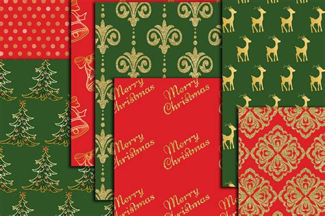 Christmas Digital Papers Christmas Patterned Papers A4 By Chilipapers