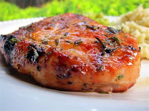 Plums add a nice sweetness to this pork chop recipe. Honey Rosemary Pork Chops | Plain Chicken®