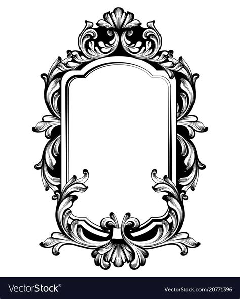 Vintage Luxury Mirror Frame Baroque Vector Image On Vectorstock Artofit