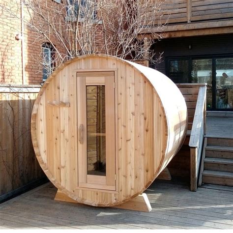 Dundalk 7′ X 7′ Knotty Cedar Barrel Sauna Sauna Place