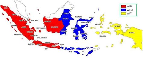 Peta Indonesia Waktu Pembagian Wilayah Waktu Di Indonesia Jamaris Riset