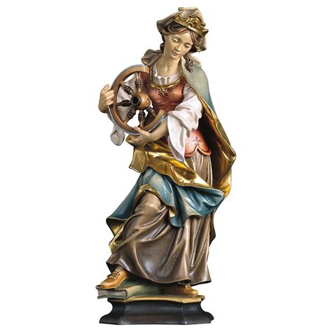 Heilige Katharina Von Alexandria Mit Rad Heiligenfigur Holz Geschnitzt
