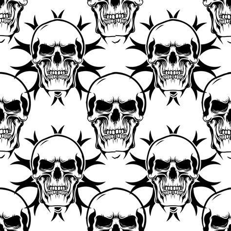 Seamless Pattern With Skull Face 1184129 Vector Art At Vecteezy