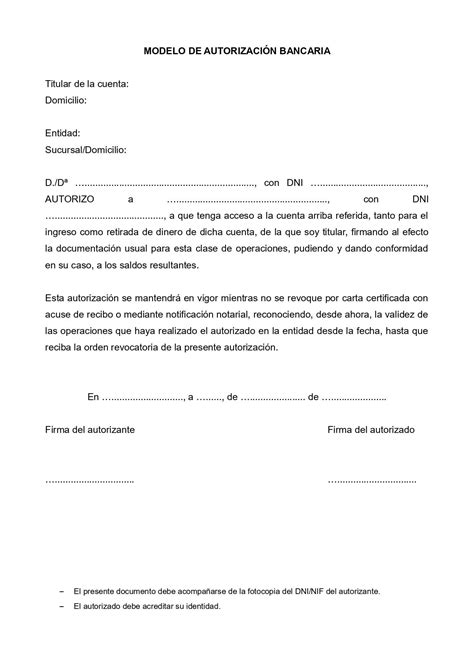 Modelo Carta Autorizacion Banco Modelo De Informe Kulturaupice