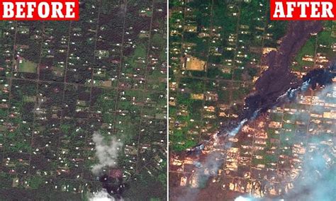 Shocking Before And After Aerial Images Show The Destruction Kilaueas