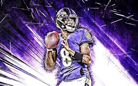 Download Wallpapers 4k Lamar Jackson Grunge Art Baltimore Ravens