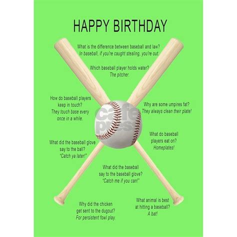 Funny Birthday Card Awful Baseball Jokes Greeting Card Funny Birthday