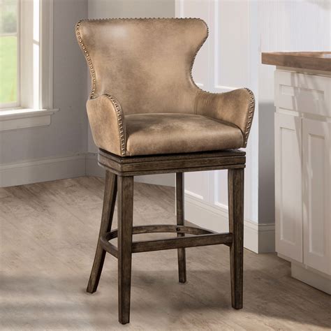 Barstool Bst1 Rustic Beige Swivel Bar Stool Woodnluxury