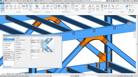 Revit model with steel connections - BIM and Beam
