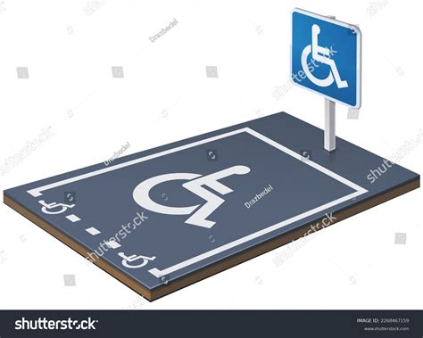 3d Disabled Parking Space Signage On Stock Vector Royalty Free