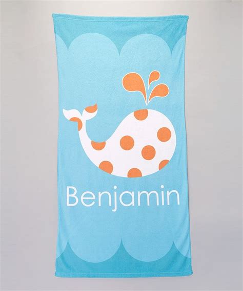 Look At This Blue Personalized Beach Towel Personalised Pink Whale