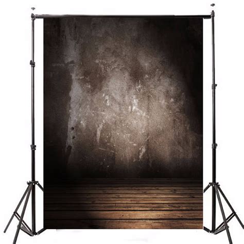 5x7ft Vinyl Retro Gray Wall Photography Background Wood Floor Studio