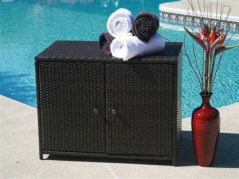 Here are some handy pool storage ideas that can make your life a little easier. outdoor pool storage for towels | Pool towel storage, Pool towels, Pool storage