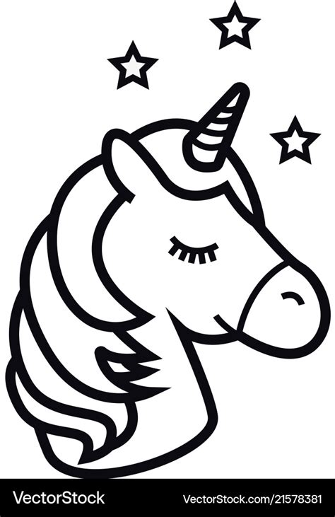 Unicorn Face Svg Black