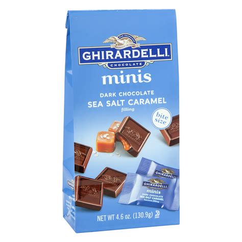 Ghirardelli Minis Dark Chocolate Sea Salt Caramel 46 Oz Bag Nassau Candy