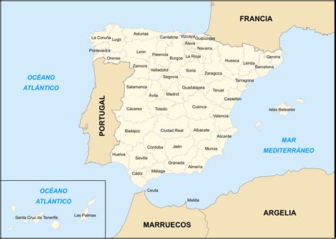 Mapa De Las Provincias De España Tamaño Completo Ex