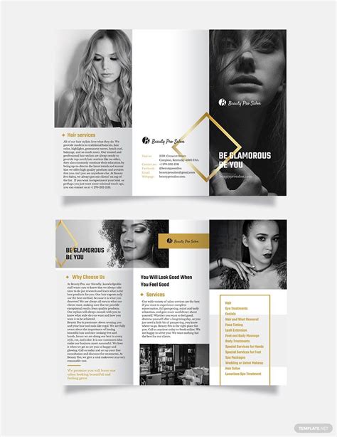 Creative Salon Tri Fold Brochure Template In Indesign Psd Word Pages
