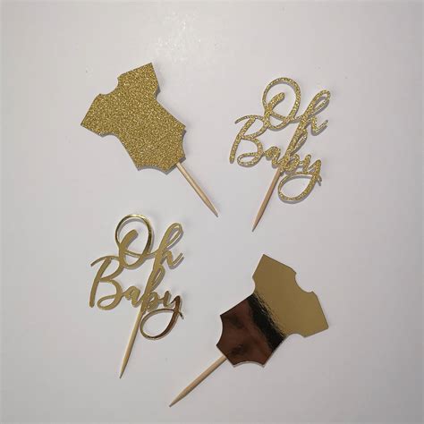 Oh Baby Cake Toppers Cupcake Topper Baby Shower Multipack Etsy