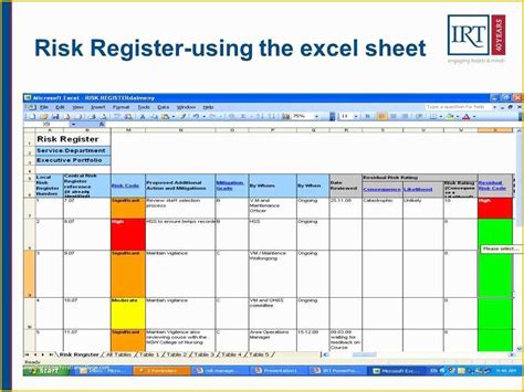 Risk Register Template Excel Free Download Risk Regis