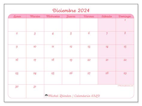 Calendario Diciembre 2024 Delicadeza Ld Michel Zbinden Es