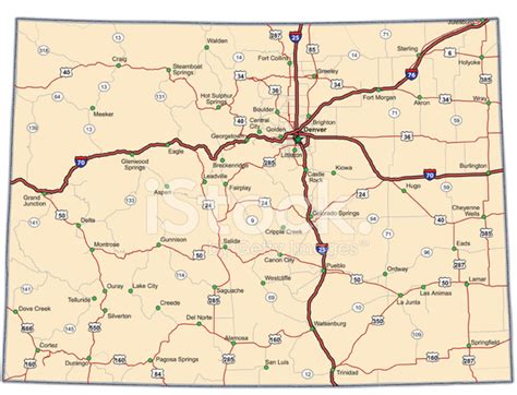 Colorado Highway Map Vector Stock Photos