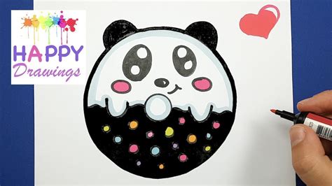 Happy Drawings How To Draw And Color Cute Baby Panda Donut Youtube
