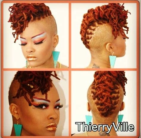 Pin By Arina Jean Chaplin On Loc Styles Shaved Side Hairstyles Mohawk Styles Short Locs