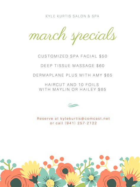 Kyle Kurtis Salon And Spa March Specials New Kyle Kurtis Salon And Spa