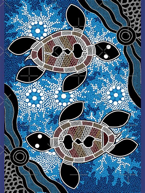 Aboriginal Art Authentic Sea Turtles T Shirt By Hogartharts Redbubble