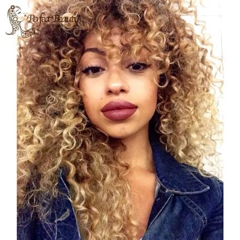 Hot Selling Wig Ombre Kinky Curly Synthetic Wig Heat Resistent Dark
