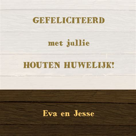 5 Jaar Houten Huwelijk Felicitatiekaarten Kaartje2go