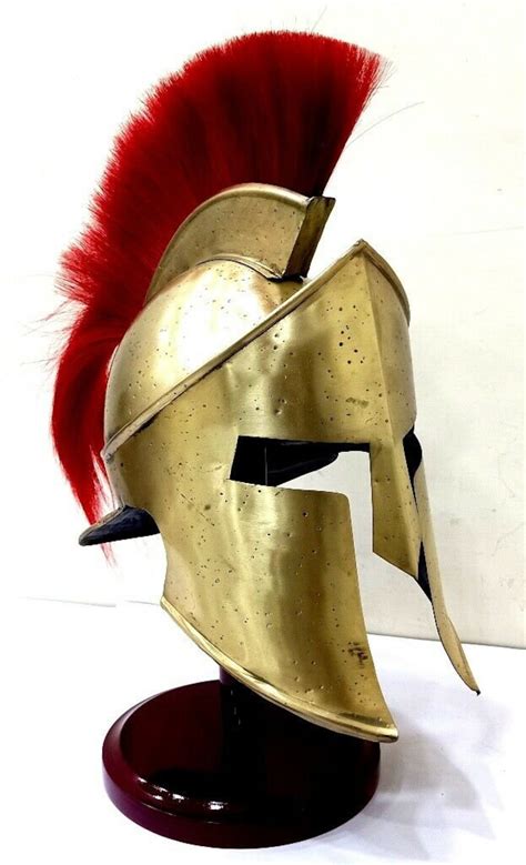 Medieval Spartan Helmet King 300 Armor Red Plume Helmet Etsy