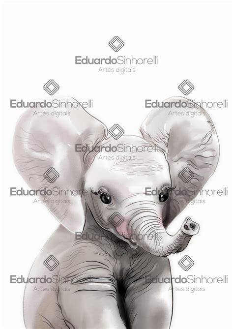Elefante Aquarela Arte Digital Para Imprimir Elo7