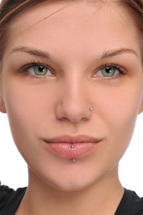 Elegant And Beautiful Pierced Face Piercing Facial Upper Lip Piercing Piercing Tattoo