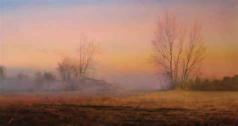 Misty Sunrise Abstract Landscape Landscape Paintings Mountain